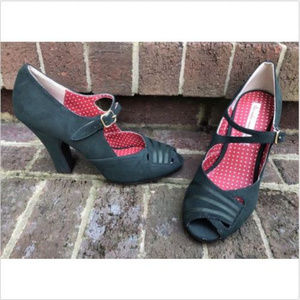 NWOB BAIT PEEP TOE CUTE PIN UP HEELS Sz 9 Vtg VIBE